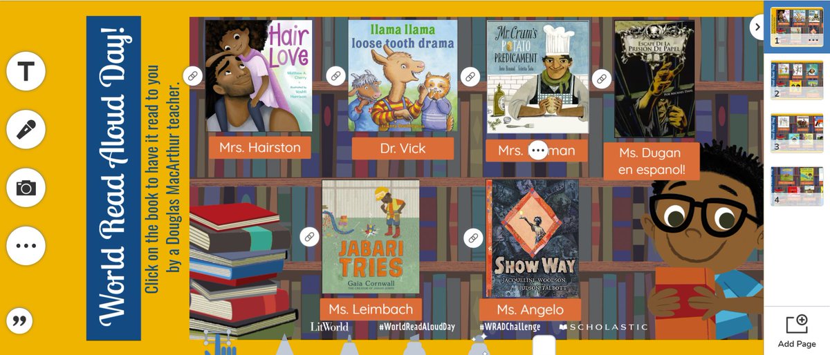 Jessica Angelo (@firstgrade115) on Twitter photo When teachers share books with kids...
#WorldReadAloudDay #WRADChallenge <a href="/Seesaw/">Seesaw</a> <a href="/litworldsays/">LitWorld</a> <a href="/Scholastic/">Scholastic</a> <a href="/ACPSk12/">Alexandria City Public Schools</a> <a href="/DMPrincipal/">DouglasMacArthurPrincipal</a> <a href="/MacArthurACPS/">MacArthur ACPS 💫</a> When teachers share books with kids...
#WorldReadAloudDay #WRADChallenge <a href="/Seesaw/">Seesaw</a> <a href="/litworldsays/">LitWorld</a> <a href="/Scholastic/">Scholastic</a> <a href="/ACPSk12/">Alexandria City Public Schools</a> <a href="/DMPrincipal/">DouglasMacArthurPrincipal</a> <a href="/MacArthurACPS/">MacArthur ACPS 💫</a>