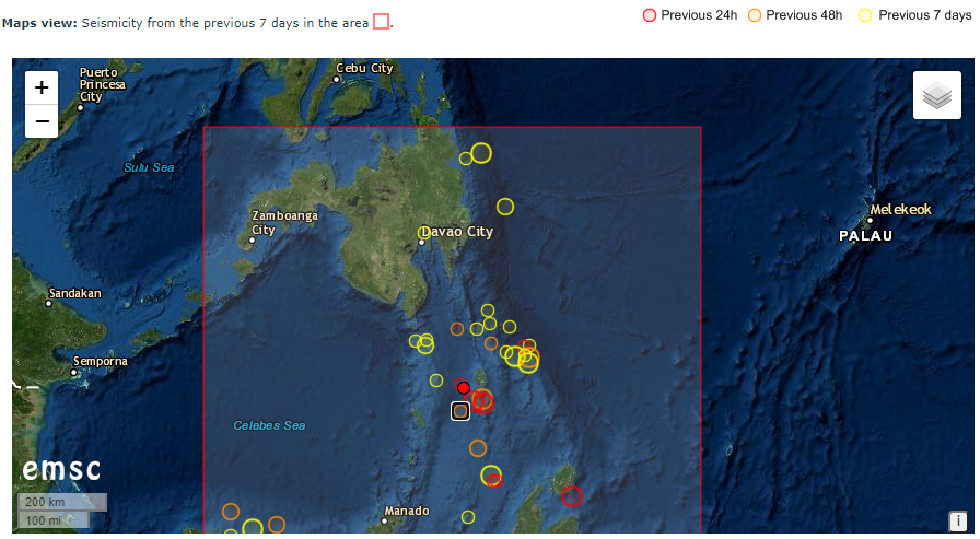 InfoEarthquakes's tweet photo. An #earthquake (#linol) happened near #DavaoCity, #Philippines at 7:52PM on 02/02/2021 UTC. The earthquake had a magnitude of M3.0 and it was 1km (0.6 miles) deep in the ground. Stay safe! #sismo #quake 

Site I used: https://t.co/U033hTBQRT
All pictures are from EMSC. https://t.co/nHQqkMXsyb