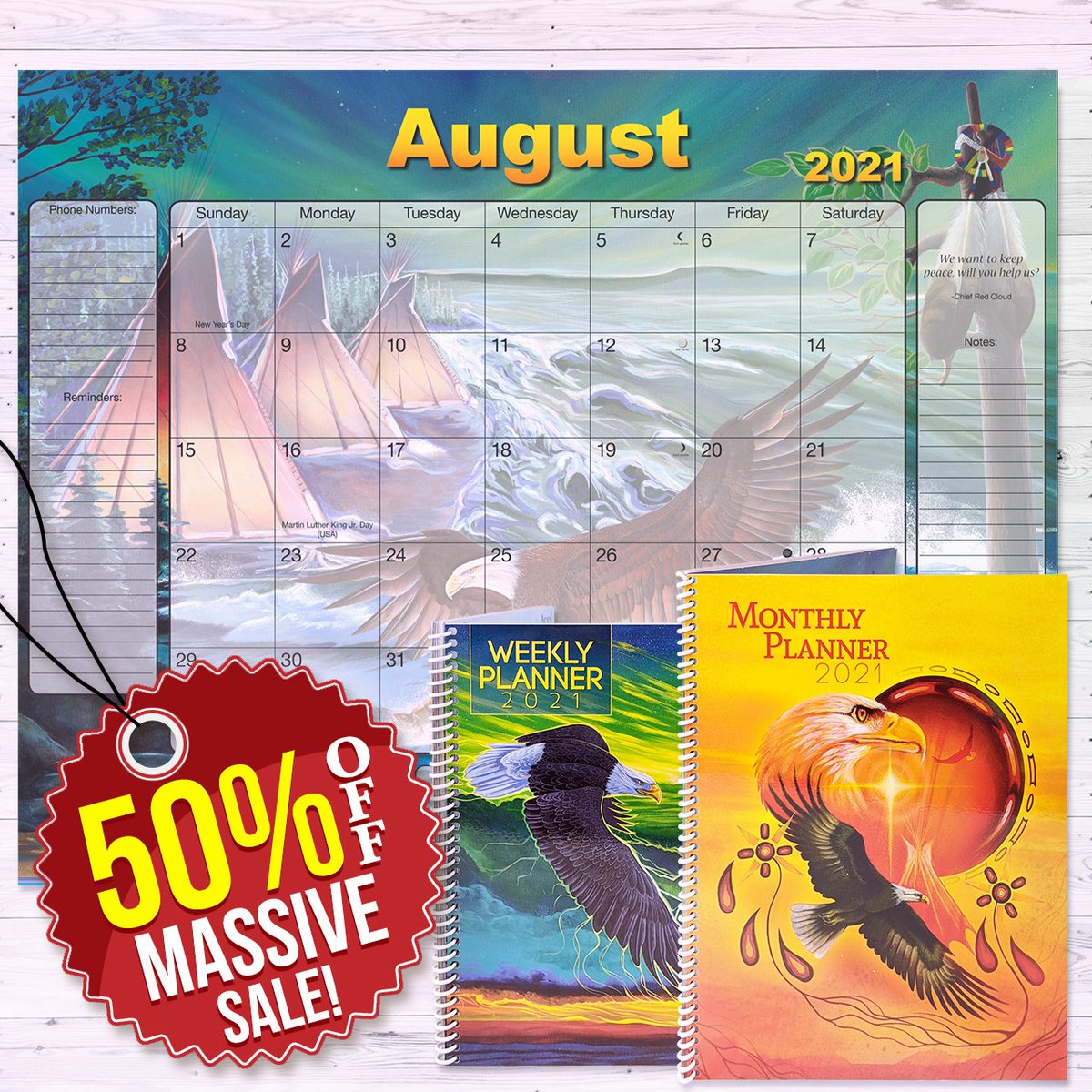 Native_R's tweet image. Massive 2021 Planners Sale! - mailchi.mp/nativereflecti…
If you haven't already, now is the perfect time to checkout one of our beautifully illustrated planners! Each planners is perfect work, home, school, or on the go.