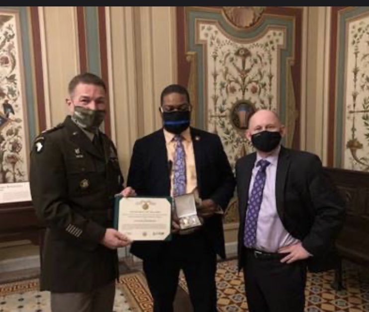 NEW:  Army issues Distinguished Public Service Award to US Capitol Police Officer Eugene Goodman, who lured insurrectionists away from US Senate on Jan 6