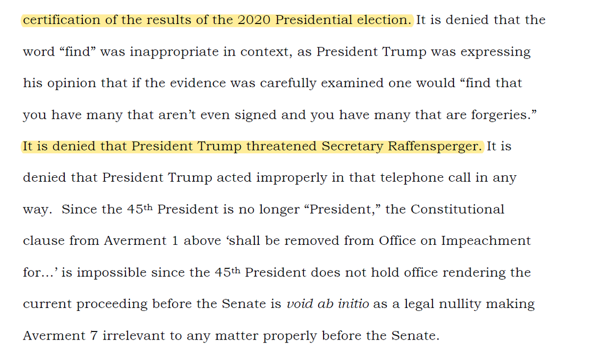 Denying that the talk about criminal prosecution was a threat is also a bold choice.