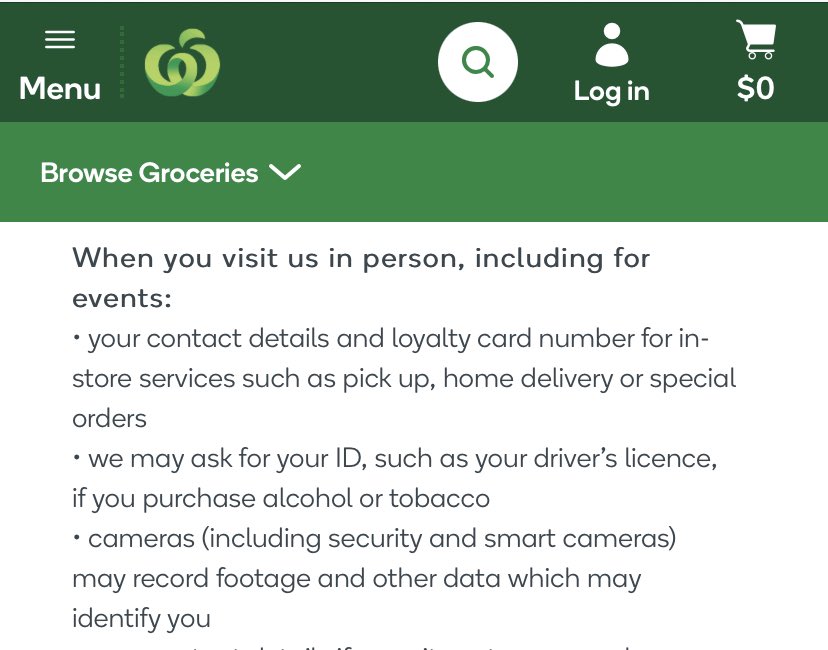 sallyrugg's tweet photo. Well I am positively SHOCKED to learn that Woolworths - after strenuous insistence that these cameras were not recording or identifying individuals - now ARE using these cameras to record, store,  identify and track their customers using facial recognition software! https://t.co/f1bxYqrZhu