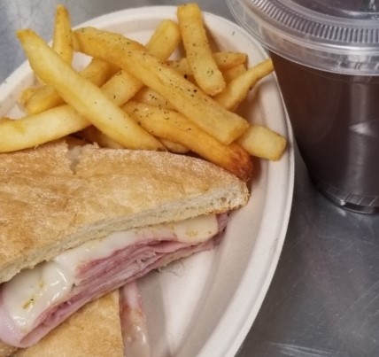 Our special for Wednesday is Hot Ham &amp; Swiss on Ciabatta with crispy French Fries and Iced Tea or Coffee for $9.75. It is available from 10 AM - 6 PM.
#nashvillefood