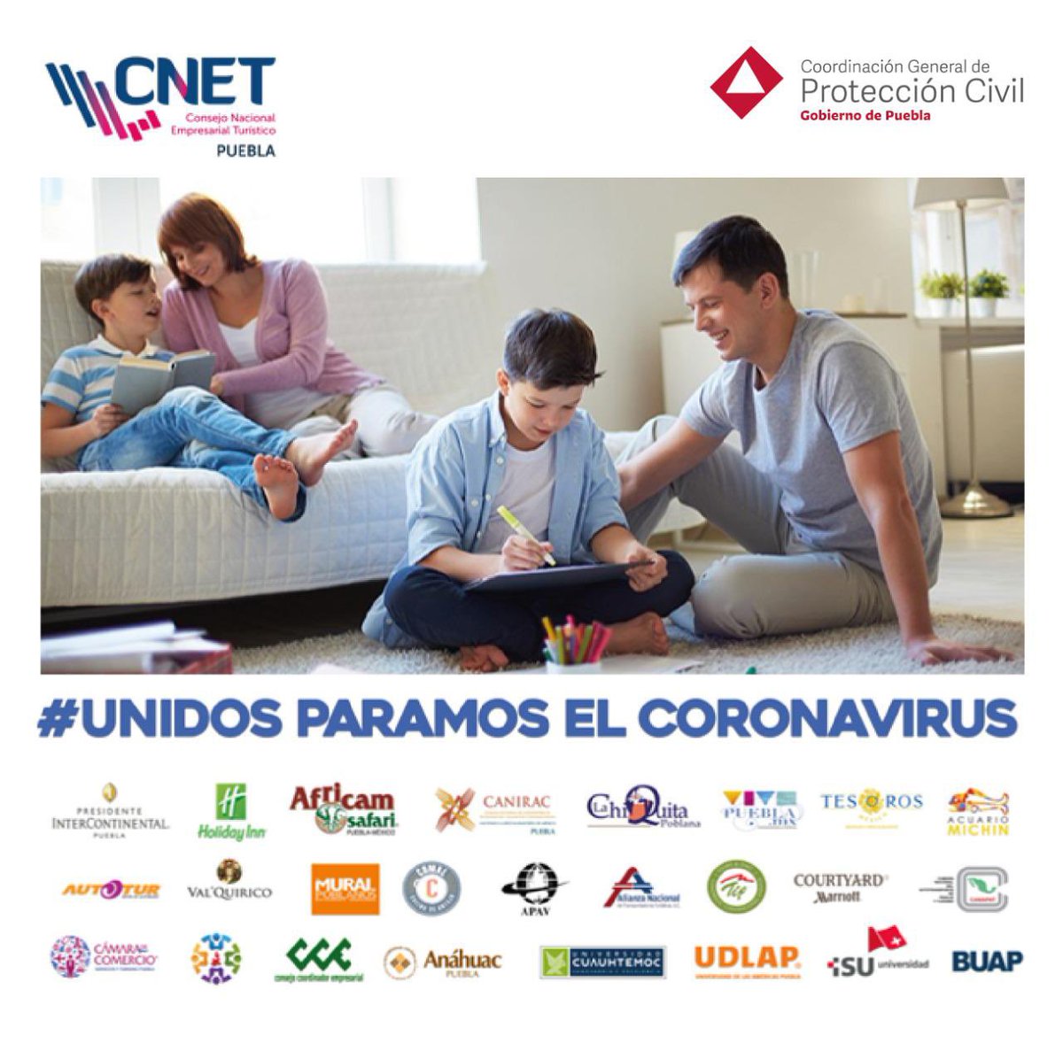 Ayúdanos a cuidarte, ayúdanos a estabilizarnos... 

✅ Utiliza cubrebocas 
✅ Lávate las manos 
✅ Mantén una distancia segura 
✅ No toques tus ojos, la nariz ni boca. 
✅ Siempre que puedas quédate en casa 
#UnidosParamosElCoronavirus #CNETPuebla #ProteccionCivil