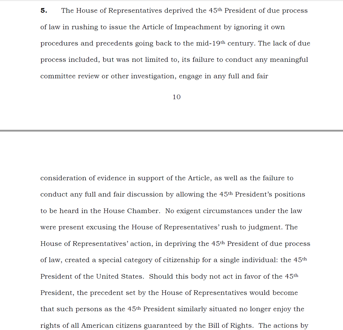 OK, I thought "Bill of Attainder" was scraping the bottom of the barrel but this is dumber.There is plenty of due process - like a whole Senate Trial's worth of it.