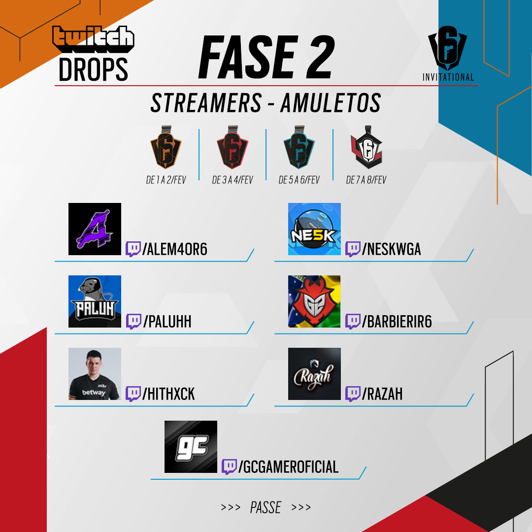 Rainbow Six Esports Brasil - ✨✨✨Já são 3 streamers brasileiros que você  pode dar aquela força e tirar uma onda com os seus amuletos!✨✨✨ Leo  'zigueira' Duarte Kalera Lagonis Saiba mais sobre