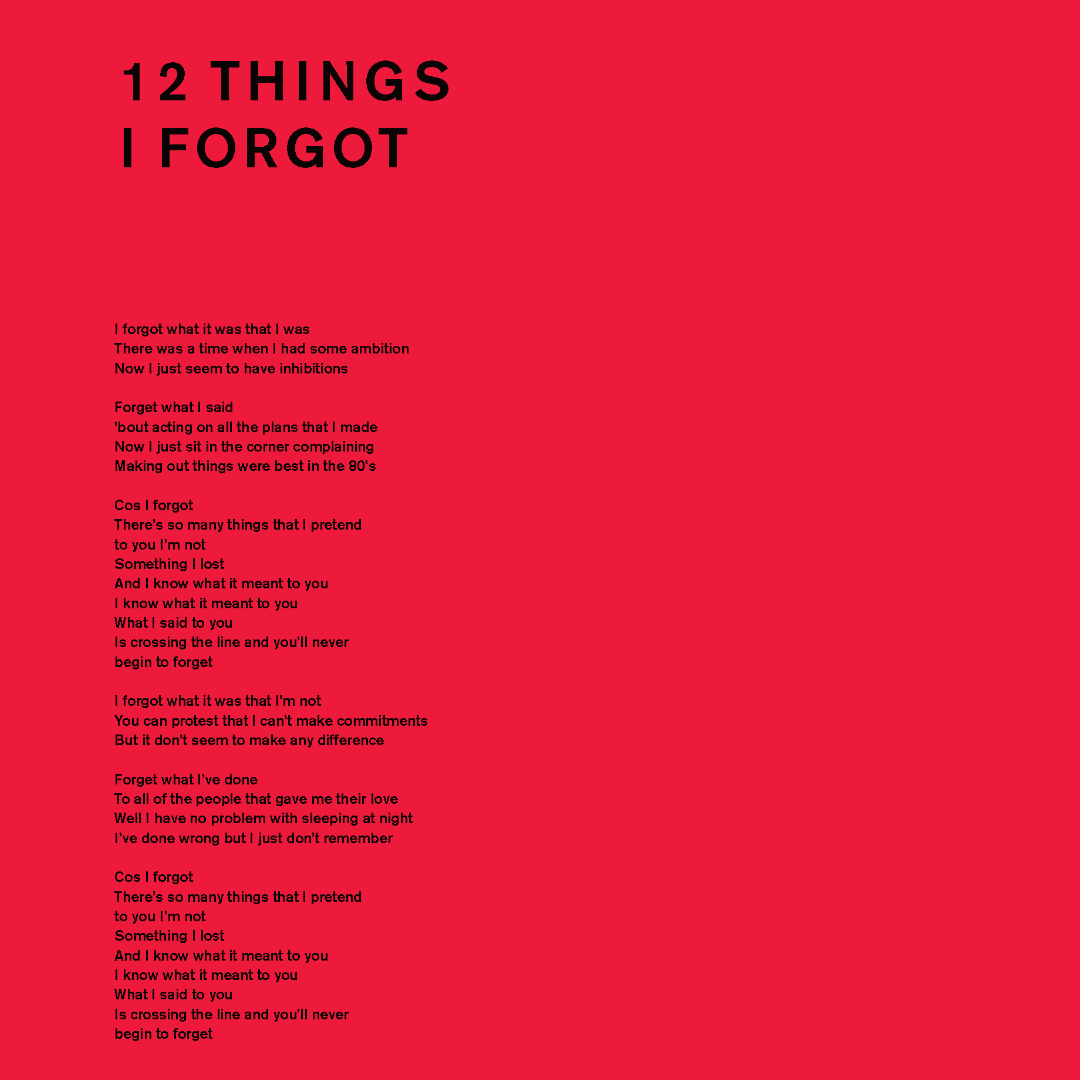 Steven Wilson on X: 12 THINGS I FORGOT #TimsTwitterListeningParty   / X