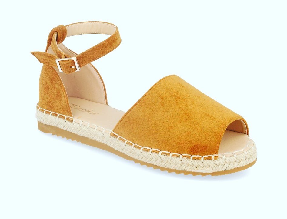 Sandalia Plana con el Piso de Yute y Cierre de Hebilla en el Tobillo Primavera Verano  zapatoscasual.com #zapatillasmujer #zapatosmujer #zapatos #calzadomujer #sandálias #sandaliasplanas