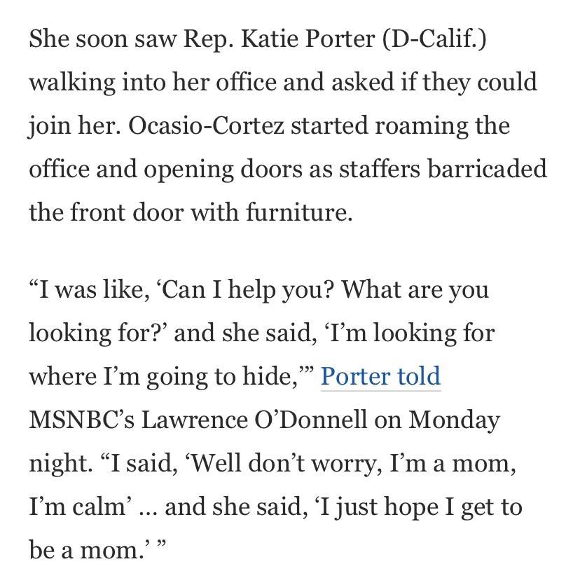 Whether that complex trauma shows as hypervigilance around a “nice guy” who starts acting pushy or frantically searching for where you’re going to hide from insurrectionists even after reaching  @RepKatiePorter’s office, it comes from the same place in your brain.