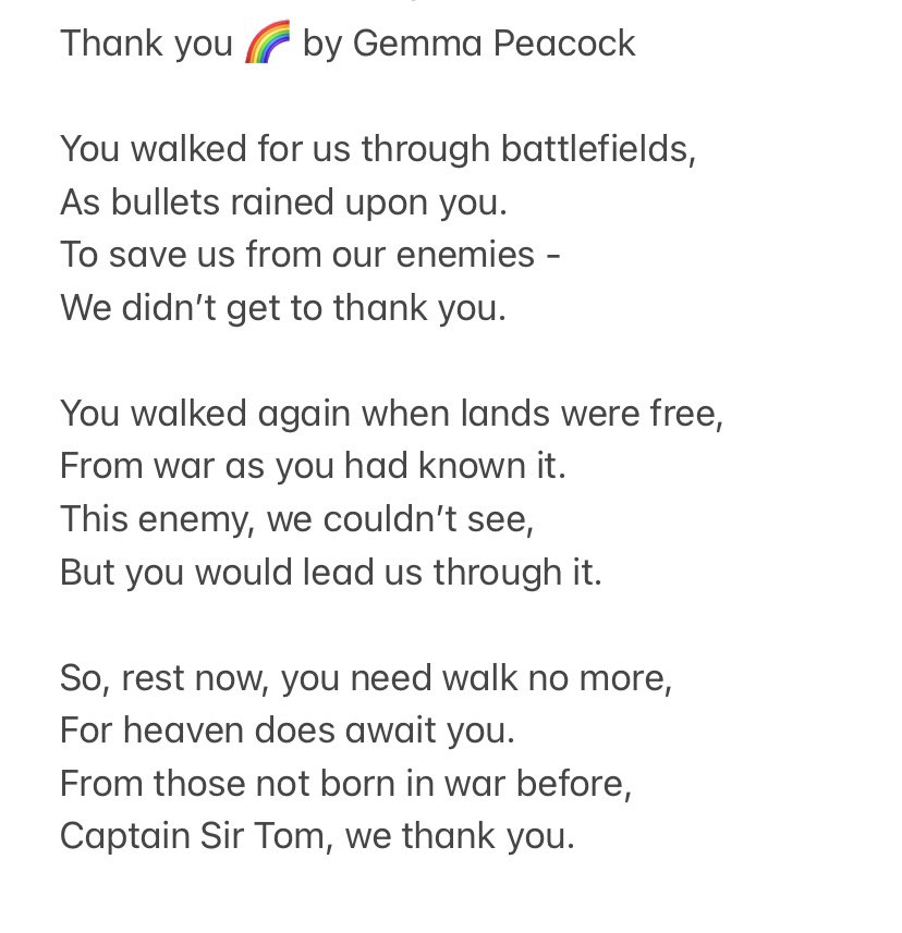 GPPoetry's tweet photo. #CaptainTom #captainsirtom #CaptainSirTomMooreRIP https://t.co/nQ9NKmioVp