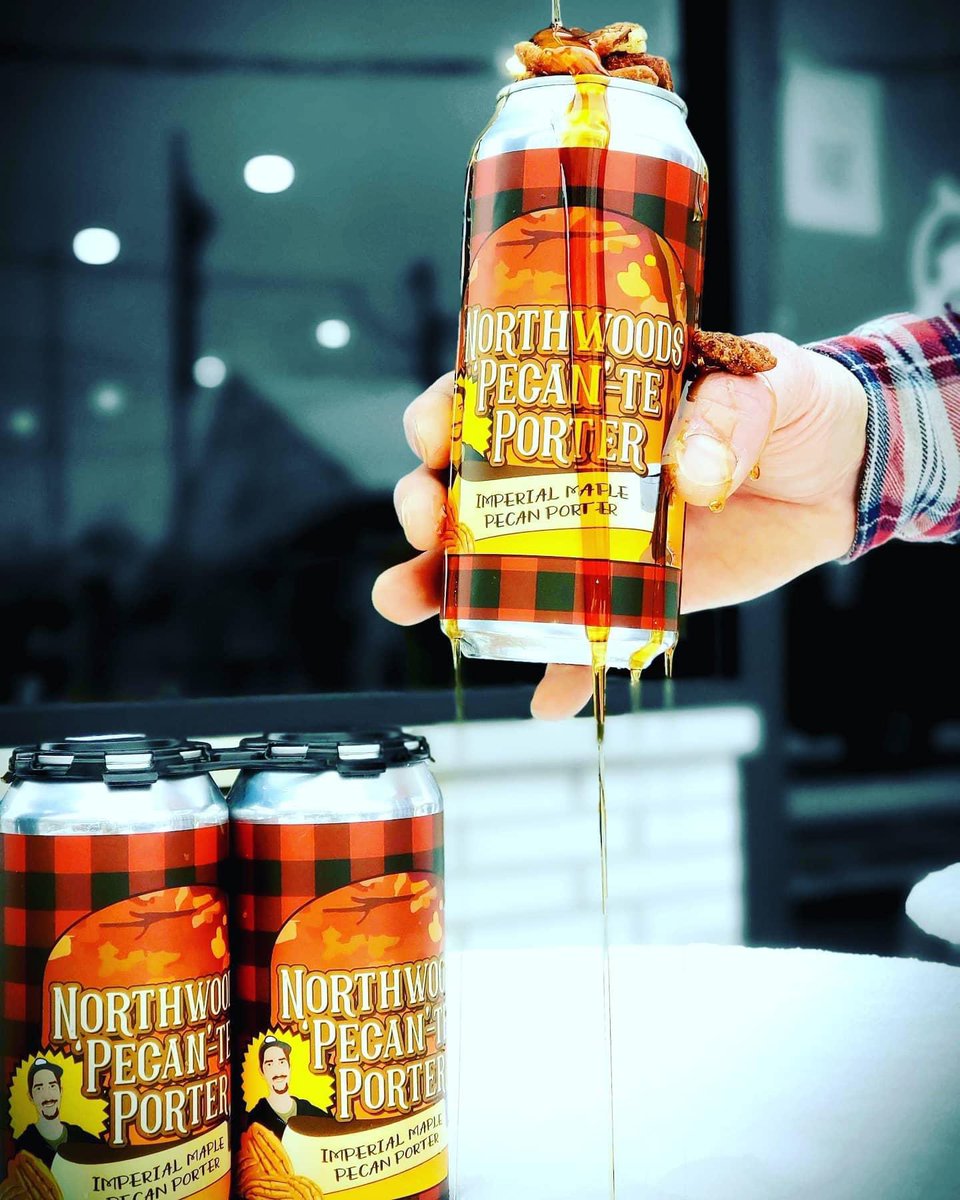 IndyCraftBrew's tweet photo. Available Thursday 

@windmillbrewing Northwoods Pecan'-te Porter.  An imperial maple pecan porter clocking in at a fuzzy, warm 12.5% abv. Brewed with, you guessed it, maple syrup and roasted pecans it's the perfect winter warmer for a cold snowy day @bnbmuncie https://t.co/OmuGcgks3B
