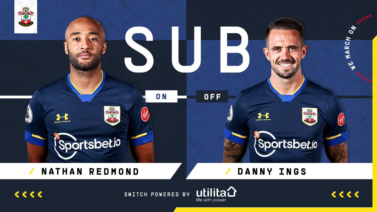 70: Our first switch of the night as  @NathanRedmond22 is introduced. [5-0]