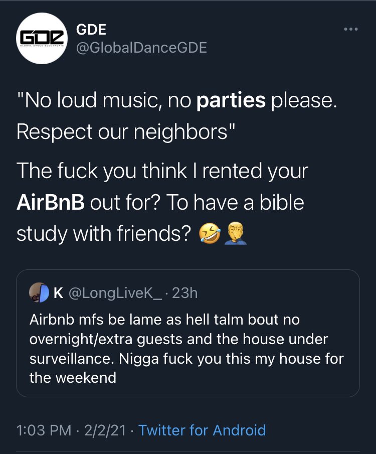 MamaLlamaTX's tweet photo. These are the “trusted guests” that @Airbnb brings into our residential neighborhoods. #AirbnbSucks https://t.co/e8OkBBQo3N