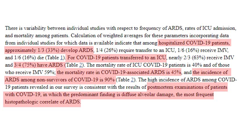  #EVG ARDS is one of the biggest problematic conditions within the COVID19 illness as this study clearly points out75% of COVID Patients transferred to ICU is due to ARDS90% of ALL COVID patients have ARDS as a contributing factor45% ARDS is primary factor of death