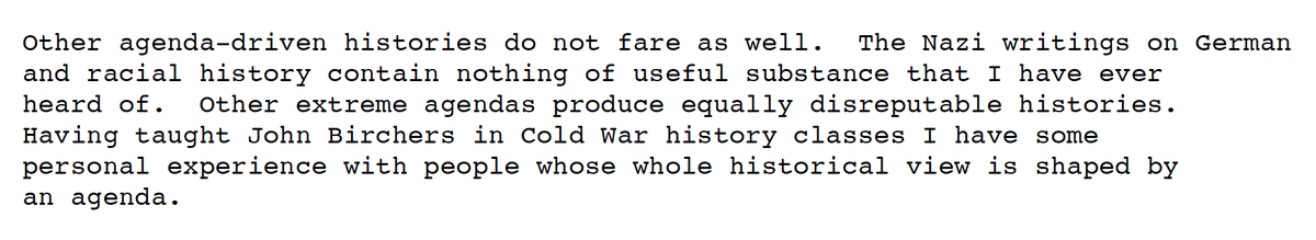 Herbert van Tuyll implicitly compared Frank to Nazis and John Birchers: "agenda-driven." He sniffed that the feminist analyses he'd come across (not many, he admitted) were "too politicized to make a lasting meaningful contribution to the discipline."