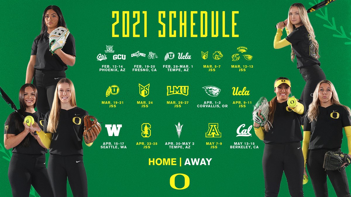 We've waited a long time, but it's finally here... Check out our full 2021 schedule, which gets underway next weekend in Phoenix! #GoDucks 🔗 bit.ly/36t8oic