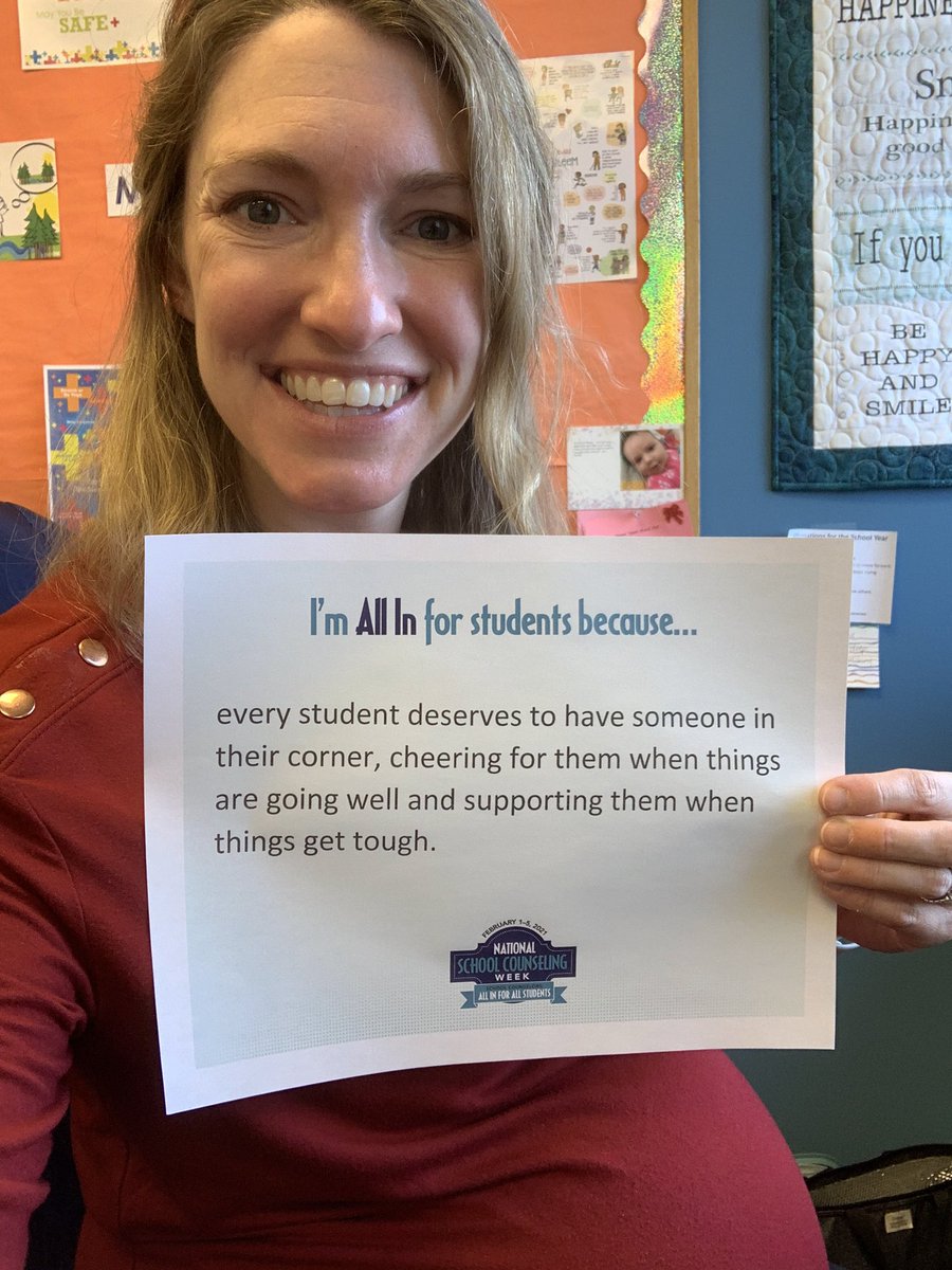 mrsleytem's tweet photo. It’s a 2 for 1 day because... #Mondays! Happy #NationalSchoolCounselingWeek ❤️🧡💛💚💙💜 

I’m ALL IN for my students and my own professional growth. Love my job and this profession! #NSCW21 #ALLIN #peepbabybump https://t.co/sXxBEyYdoH