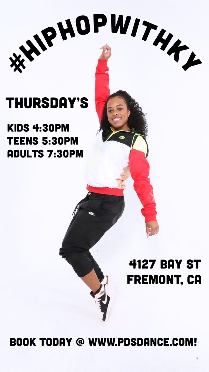 paradisedance_'s tweet photo. Come dance with Kyra this Thursday! ALL AGES • ALL LEVELS 

DM for more info 🌺 #hiphopwithky

#hiphop #dance #dancer #bayarea https://t.co/SReB0wlLRr
