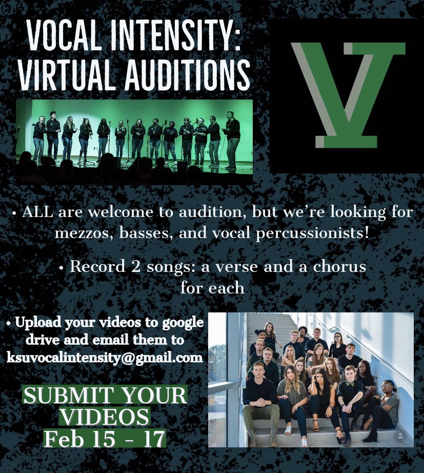 Vocal_Intensity's tweet photo. WE’RE AUDITIONING THIS SEMESTER! We can’t wait to hear your submissions! https://t.co/ODK1jUCicO