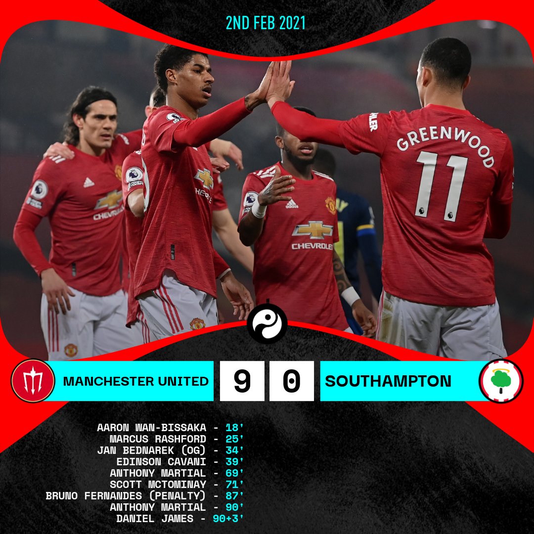 United vs southampton 9-0 manchester Manchester United