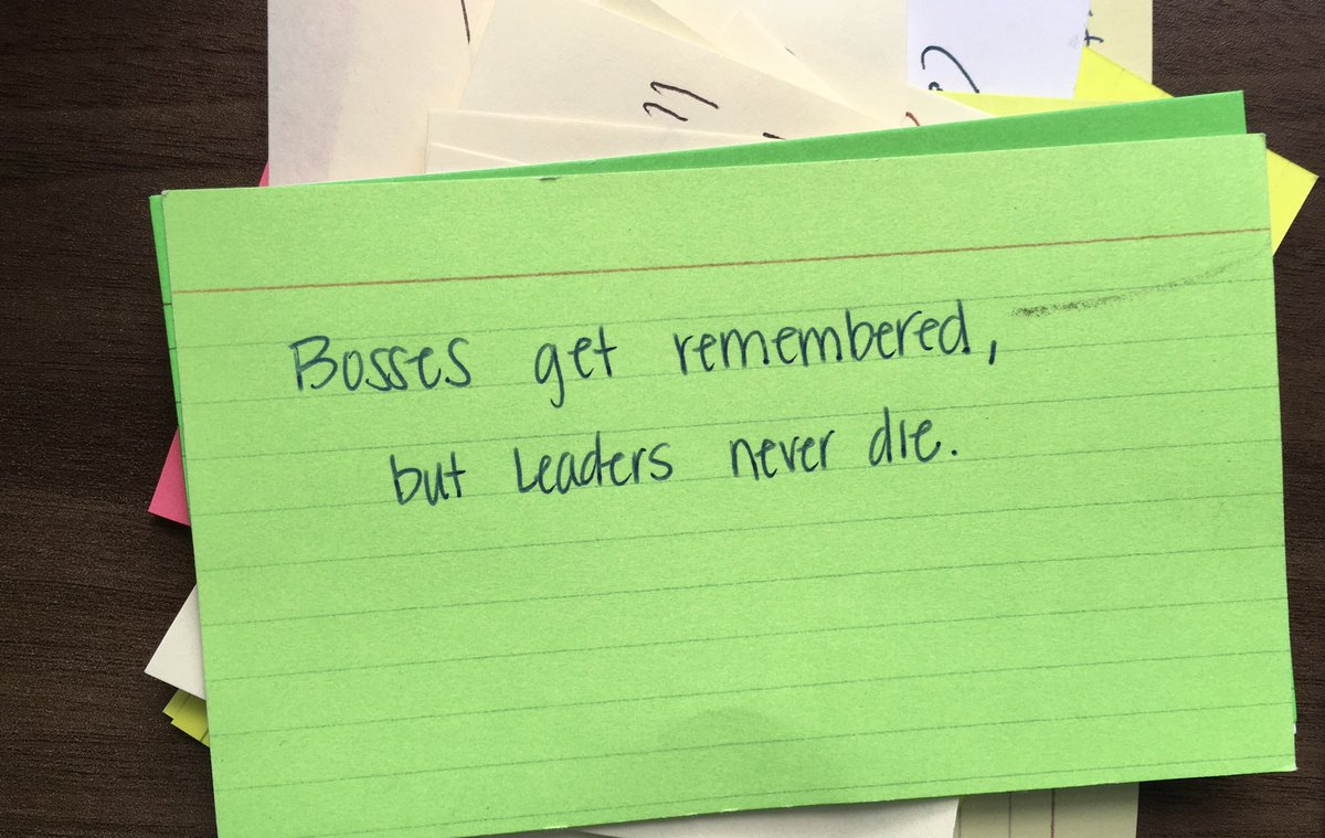 I’ve been in <a href="/results_coachin/">Results Coaching</a> training with @AMCHSWeb department heads for 2 days.

This 👇🏼👇🏼👇🏼👇🏼 #truth was spoken while discussing the difference a #leader makes. 

What #leadership #Legacy are you leaving?

#txpvi #LeadershipMatters #LeadershipDevelopment <a href="/RebaSchumacher/">Reba Schumacher</a>