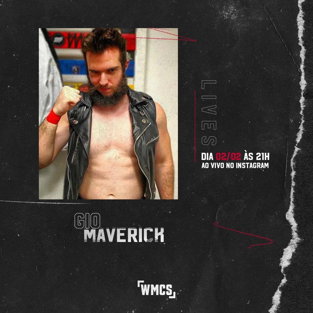 wrestlemaniacos's tweet photo. E também hoje, às 21h, Gio Maverick falará ao vivo com o Wrestlemaníacos pelo Instagram! https://t.co/GVYCrCf464