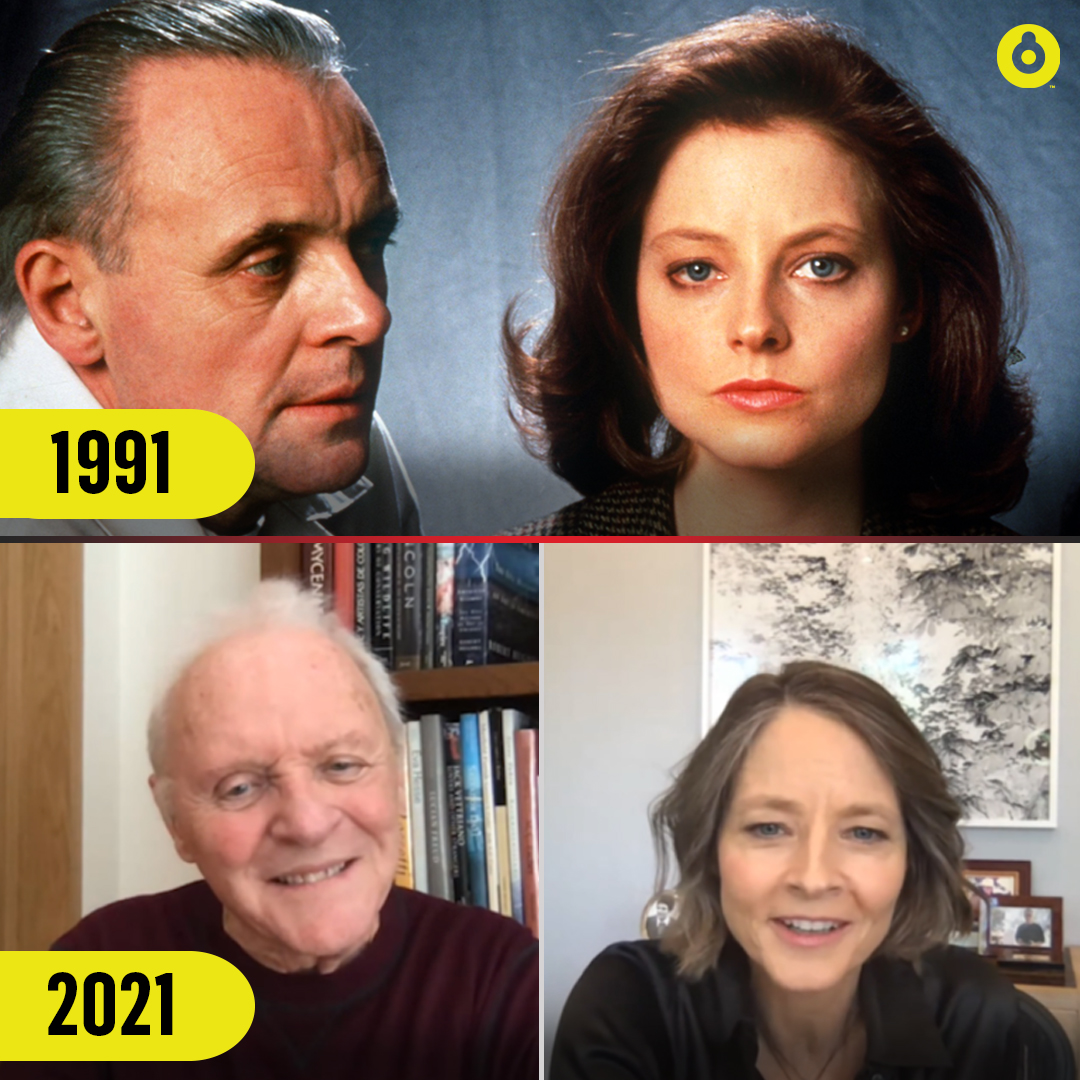 Recentemente Anthony Hopkins e Jodie Foster se encontraram em uma live para  celebrar os 30 anos de O Silêncio dos Inocentes!, image size:1080x1080