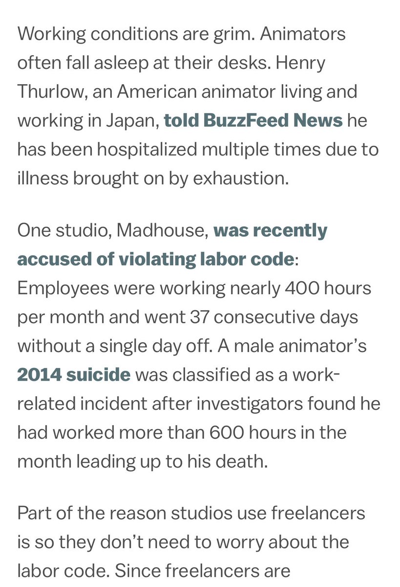 Tw// suicide, hospitalizations More information from this Vox article on this subject  https://www.google.com/amp/s/www.vox.com/platform/amp/culture/2019/7/2/20677237/anime-industry-japan-artists-pay-labor-abuse-neon-genesis-evangelion-netflix