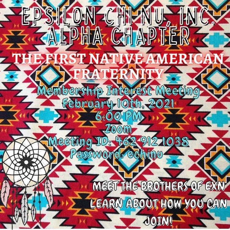 The First Native American Fraternity invites you to learn more about them ! <a href="/EpsilonChiNu/">Epsilon Chi Nu, Inc.</a>  #ECU #ECUMGC #Fraternity