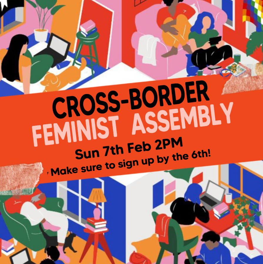 🌎👥 Join feminist groups from around the world in a public transnational feminist assembly this Sunday, to broaden, deepen and weave together our horizons of struggle! 

Make sure to sign up by Saturday here: bit.ly/2YtcF3j

More info here: fb.me/e/15LuwjqaZ