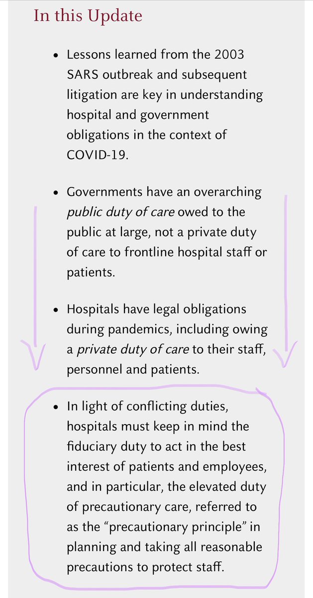 29/ Then there is the SARS Commission findings that are not being practiced in British Columbia: https://www.osler.com/en/resources/governance/2020/coronavirus-covid-19-lessons-learned-from-sars-a-guide-for-hospitals-and-employers  #bced  #bcpoli  #COVID19