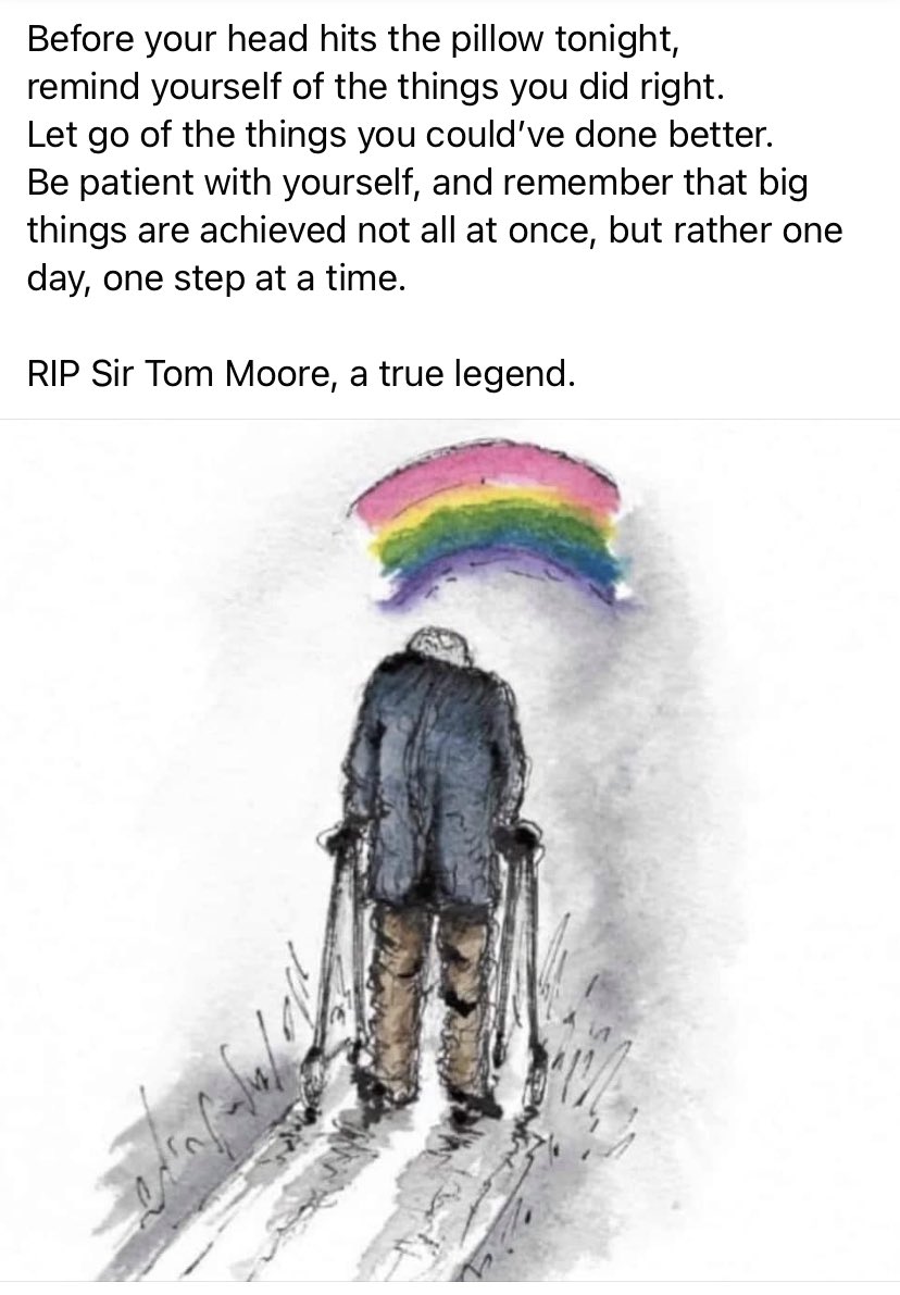 WellbeingSRG's tweet photo. #RIPCaptainSirTomMoore #onestepatatime https://t.co/kfHBTy1HER