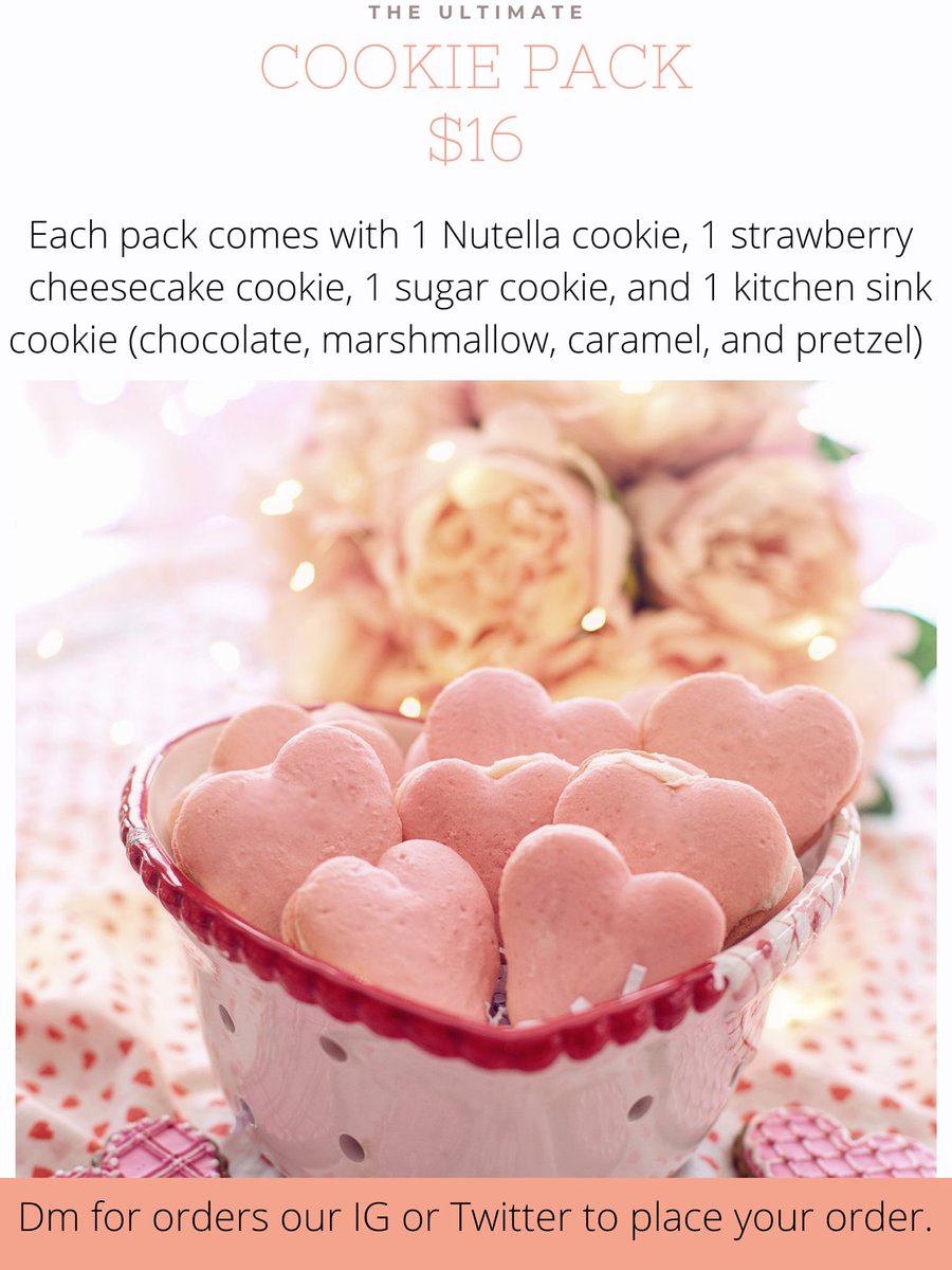 DiningMariposa's tweet photo. Happy February everyone! Valentine’s Day is just around the corner, so pre order your cookie 4 pack today! Orders close February 13th https://t.co/a7WqmqQUeD
