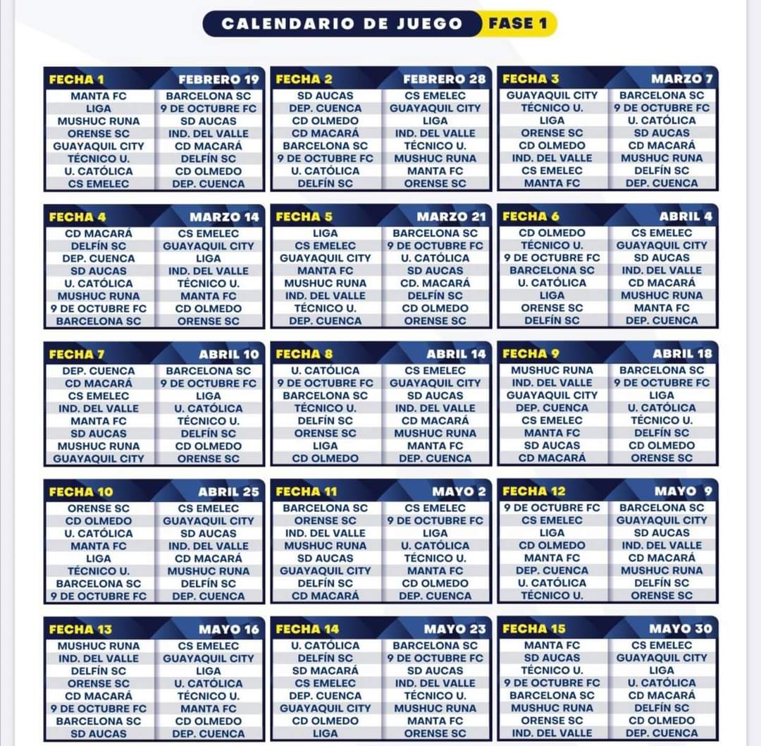 ABCDeportivoEc's tweet photo. #ATENCION

Vuelve el fútbol Ecuatoriano arranca el 19 de Febrero 
Te dejamos el calendario 2021

Todos los partidos por 
#StereoFiesta 94.5 FM https://t.co/v3QjfMbjh5