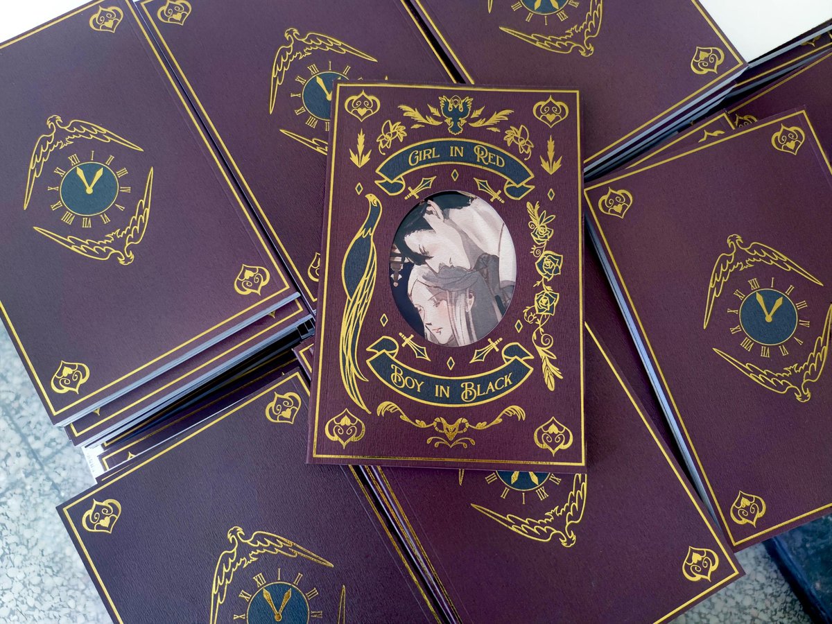 production on bulk inventory has finished and should arrive on my doorstep by next week. ^^ my etsy is currently closed but it will be reopened with leftover copies up for sale https://t.co/Dju3ukomcl 
