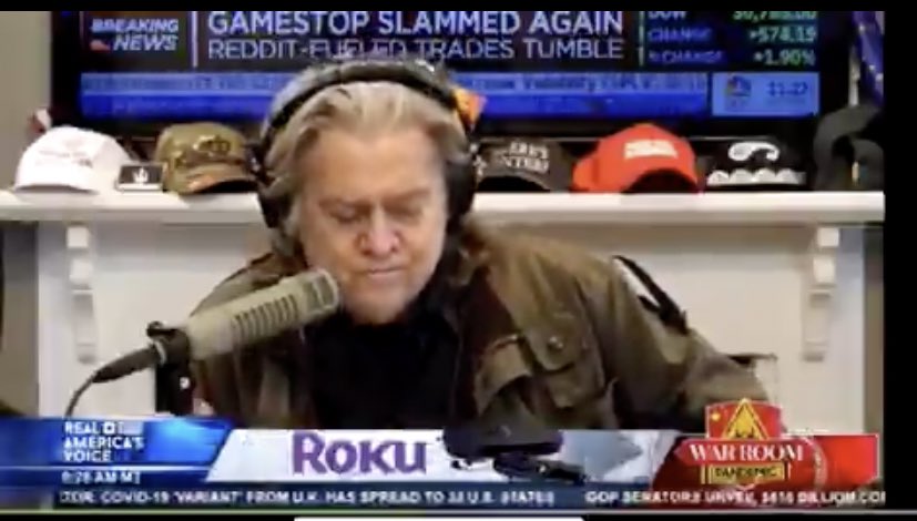 slpng_giants's tweet photo. Imagine being @amazon @roku and @apple and having your logos seen on a stream featuring a man who has been convicted of fraud, allegedly helped plan the rally that led to the Insurrection and said his former website was the “platform for the alt-right.” https://t.co/XgjmCOyDvi