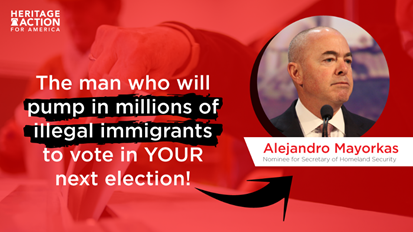 andersonDrLJA's tweet photo. Alejandro Mayorkas wouldn’t run the Department of Homeland Security—he’d run it into the ground. His priority is amnesty and wealthy globalists, not securing our nation’s border. [MEMBER], I call on you to oppose his confirmation. https://t.co/2WNCIDxOjz via @heritage_action https://t.co/nfLFJxHMli