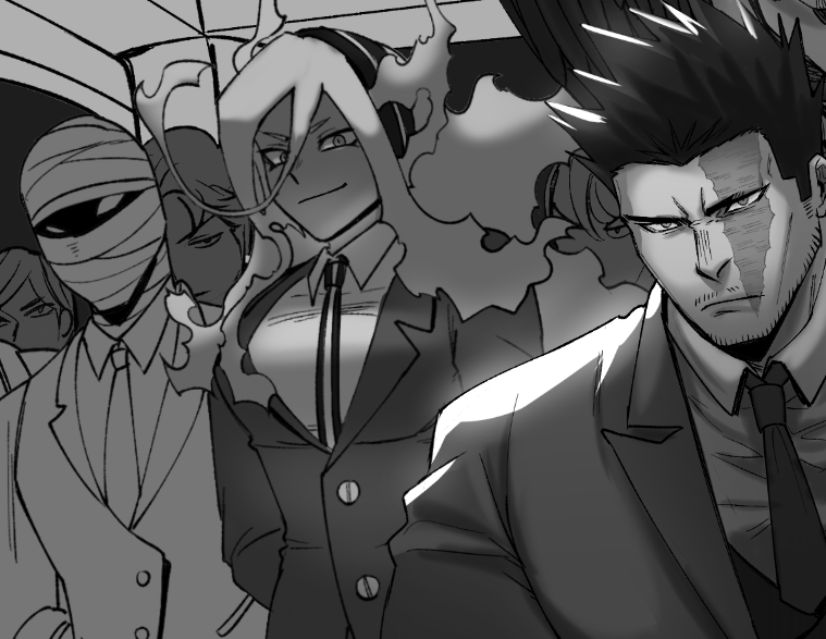 combed through my files and found some closeup shots of killshot wips back when i was working on chapter art?greyscale is a comfort 