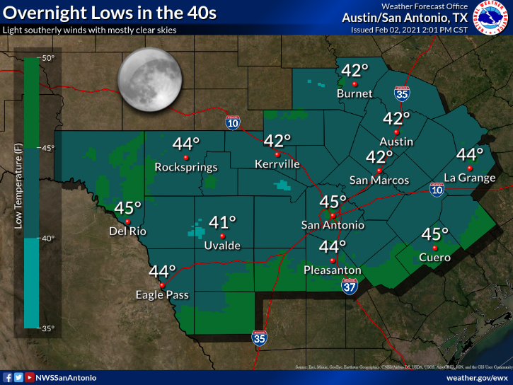 BexarCOSW's tweet photo. Tonight: Mostly clear with lows in the low/mid 40s.
Extended: Fair/dry weather continues. We'll begin a warm up through Thursday with highs in the low 80s. Then, a series of fronts arrive to cool us down as we head into the weekend.
#RollercoasterTemps π’π‘ https://t.co/lbJSGAom3p