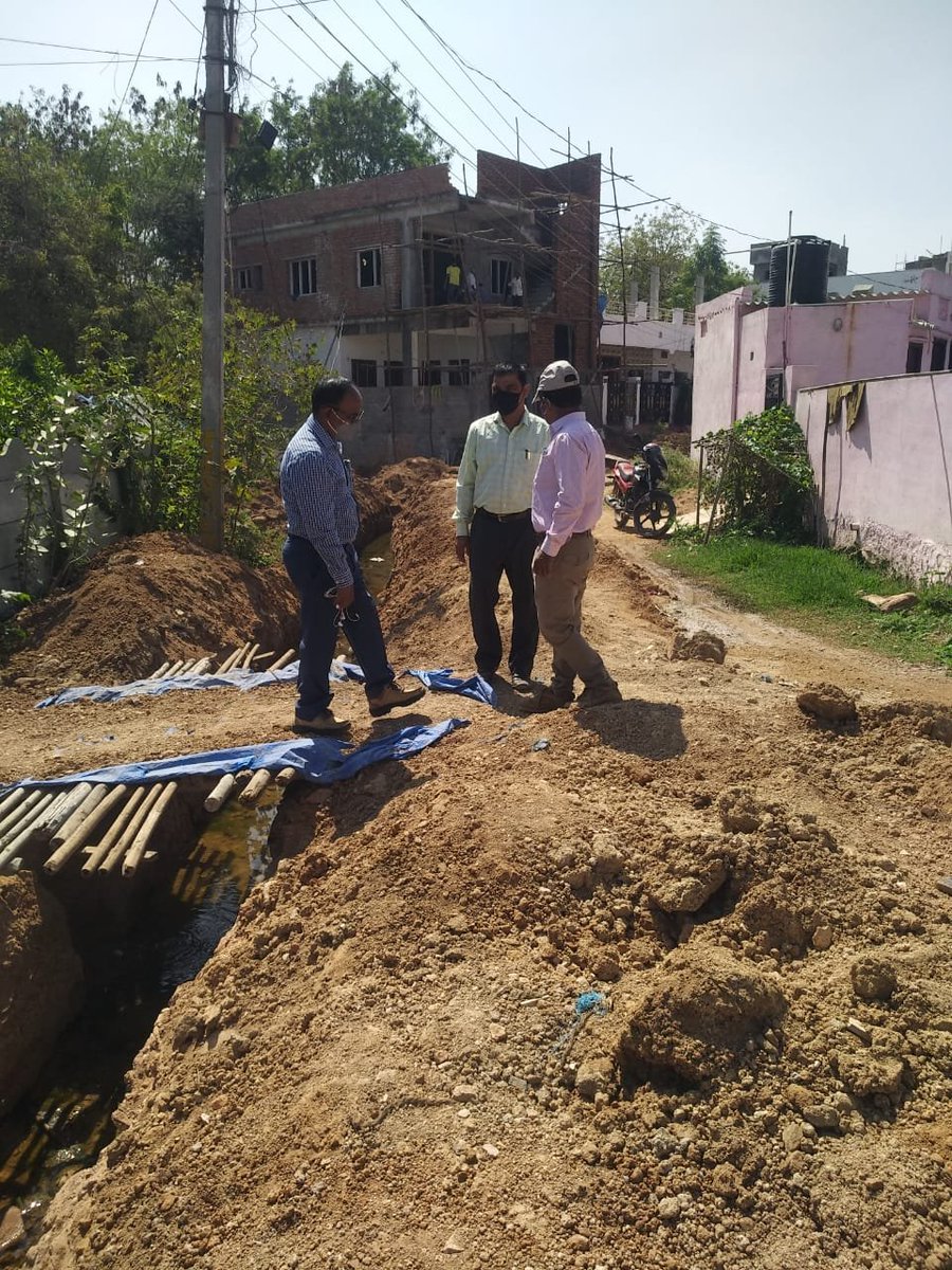 Inspected Balaji Colony for safe disposal of flood water Conducted the weekly review meeting with Dy EEs and AEs.