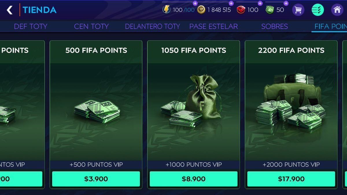 JersonRiver4's tweet photo. @HDWolvie consulta es ami o @EAFIFAMOBILE cambio los precios encuentro que se pasaron un poco con los precios ahora tampoco avisan. 🤦‍♂️@tutiofifa @Adr1anefYT @fifa_droid https://t.co/WqzDuQzjcy