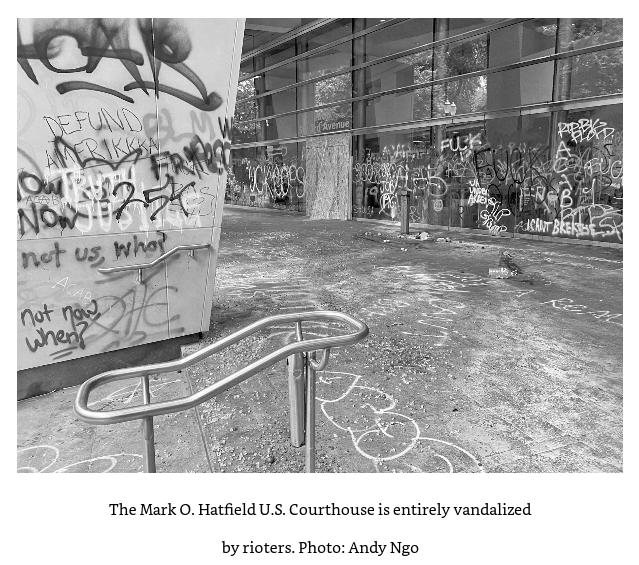 I have another question for  @MrAndyNgo (who still has me blocked by the way): what does "entirely vandalized" mean?I don't understand the phrase and also I see intact windows, I just feel like as an objective journalist you should be more precise with your language