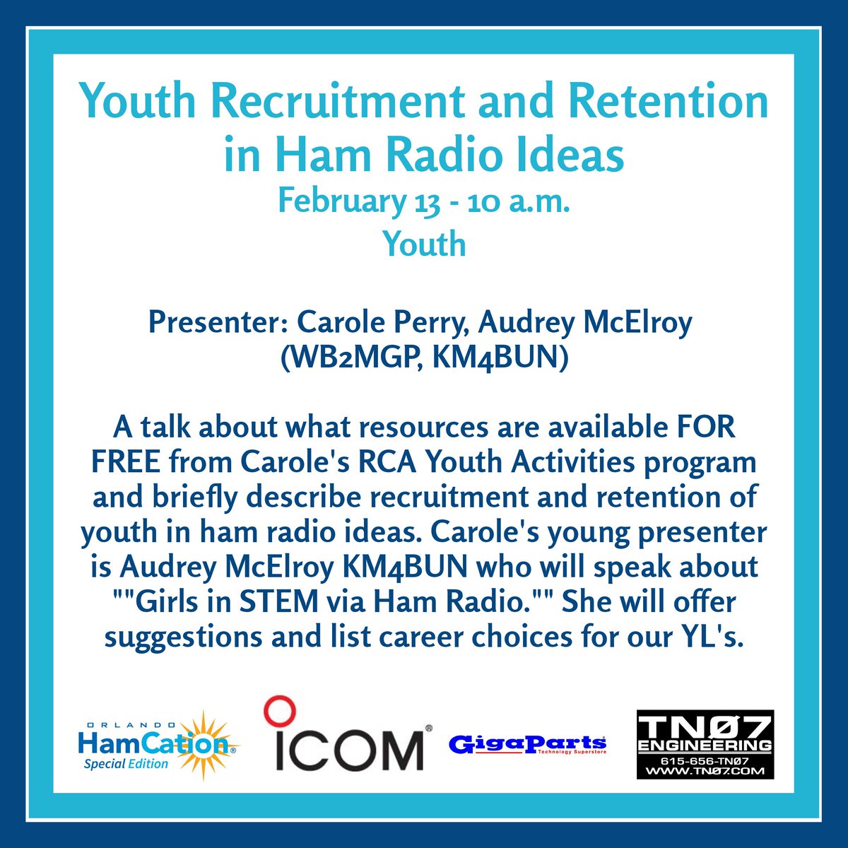 We will be posting all week information on each of our webinars for HamCation Special Edition. Check out the webinars in the Saturday 10 a.m. block below, and learn more about all of them on our website. Sign up now!

hamcation.com/forums-speakers