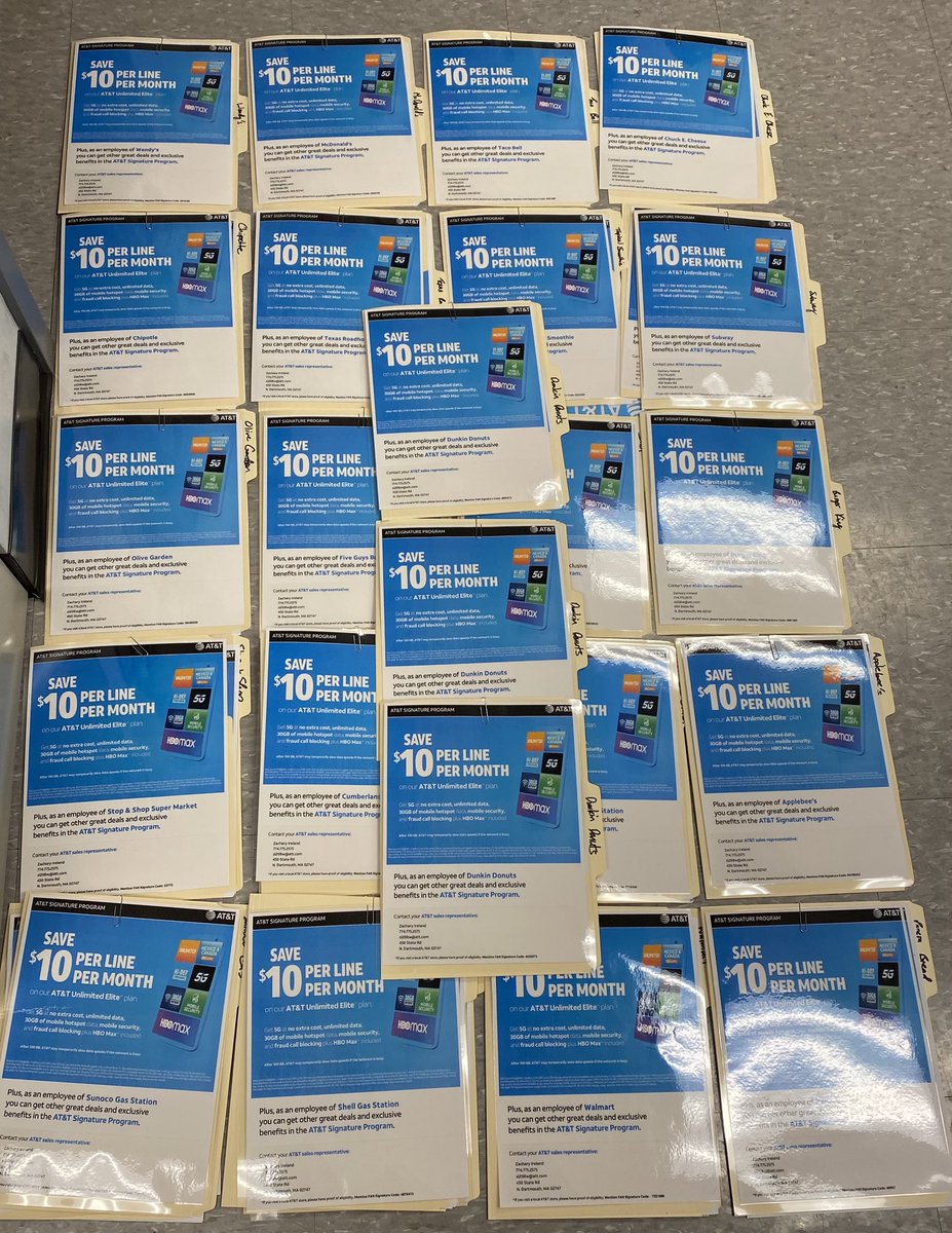 Prepping to do a Signature Outreach on Thursday to let businesses know that their employees qualify for all of the benefits of AT&T’s Signature Program! #preperationiskey #failtoplanplantofail #ourne 
@Mattjiggy_silva @JessyMBenitez @JPotter24 @keroninc @TheRealOurNE