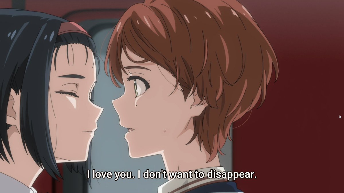 It's also interesting how close she is with the girls she saves and doesn't flinch when one of them tries to kiss her - but this could easily be because her rejecting her friend caused her death, so she's terrified of accidentally causing that same chain of events.