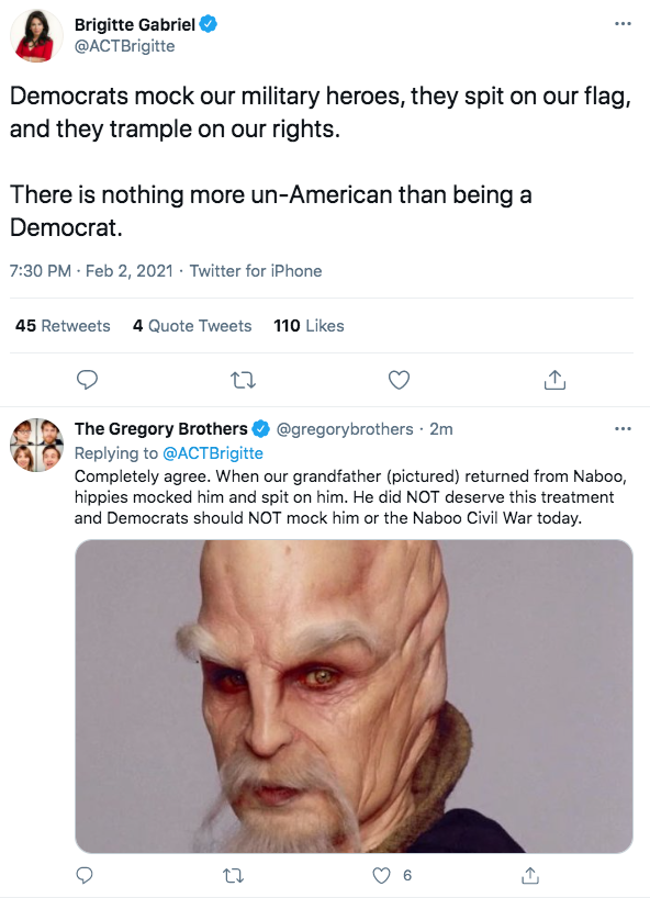 gregorybrothers's tweet photo. Blocked, a Star Wars Story https://t.co/yWL6rWX2mK