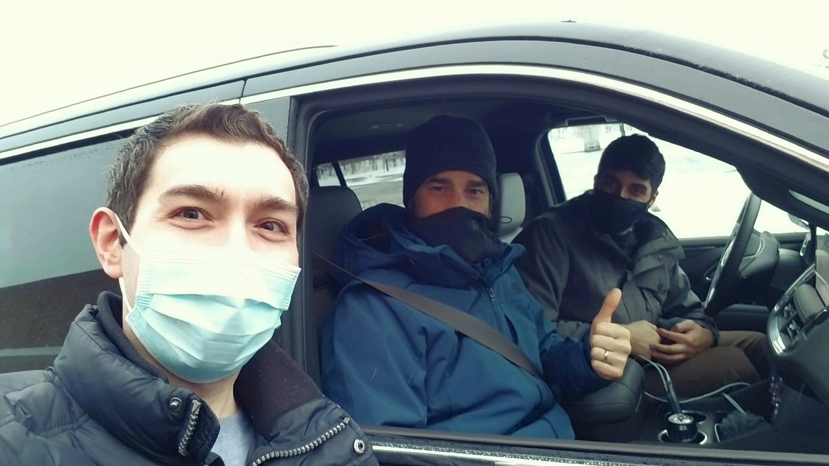 danpeckwx's tweet photo. Impromptu snow coverage chat in a NJ parking lot. Work together every day, but it's been forever since I've seen these guys in person! #outsideABC #Rockaway #SnowStorm2021 #snow https://t.co/ls7SdrBy4e