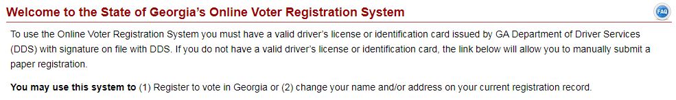 And, perhaps that's why if you try to register to vote online in Georgia, IT REQUIRES A DRIVER'S LICENSE FOR ID!!So... yeah. I'm gonna go ahead and call outright  #VoterSuppression here.