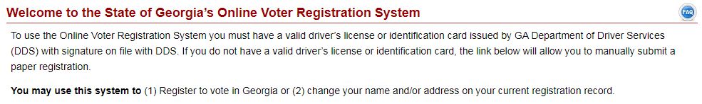 And, perhaps that's why if you try to register to vote online in Georgia, IT REQUIRES A DRIVER'S LICENSE FOR ID!!So... yeah. I'm gonna go ahead and call outright  #VoterSuppression here.