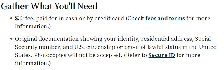 You need ORIGINAL documentation showing youridentity,residential address,Social Security number,AND U.S. citizenshipThat's pretty much every document that could possibly prove identity and citizenship!